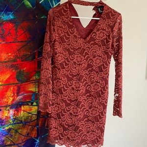 Laced long sleeve dress